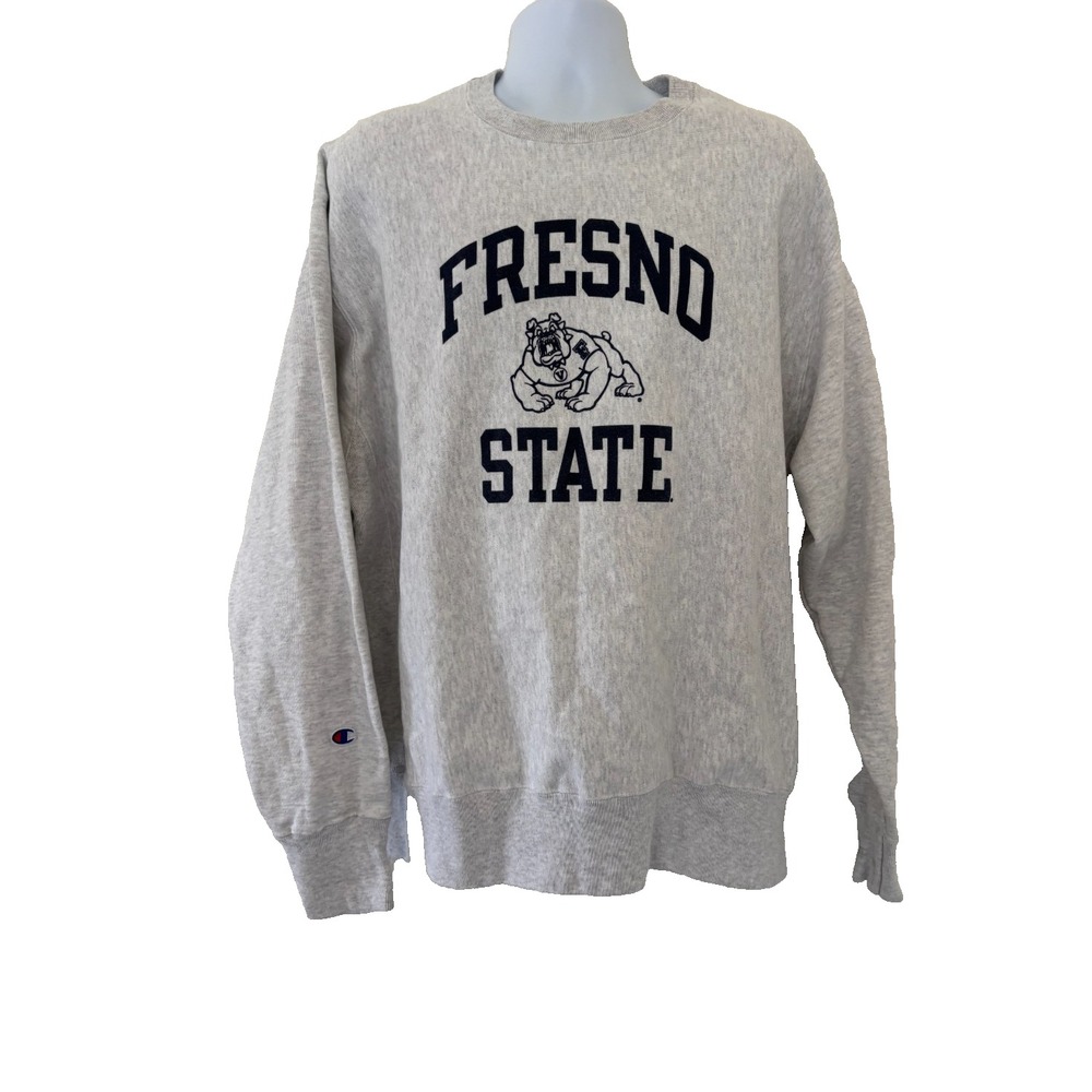 Champion Reverse Weave Fresno State Sweatshirt 2XL Gray College Bulldogs Crew